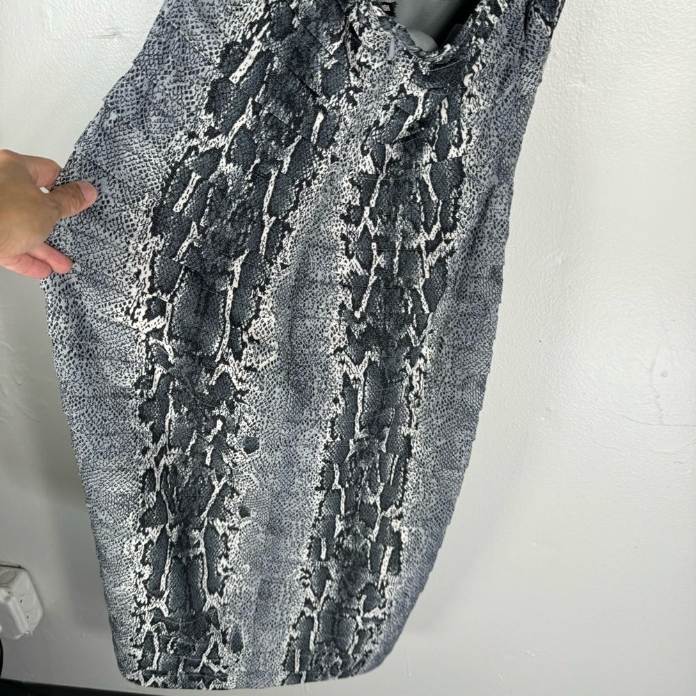 tadashi shoji collection gray python print halter mini dress women small snake - Picture 10 of 14